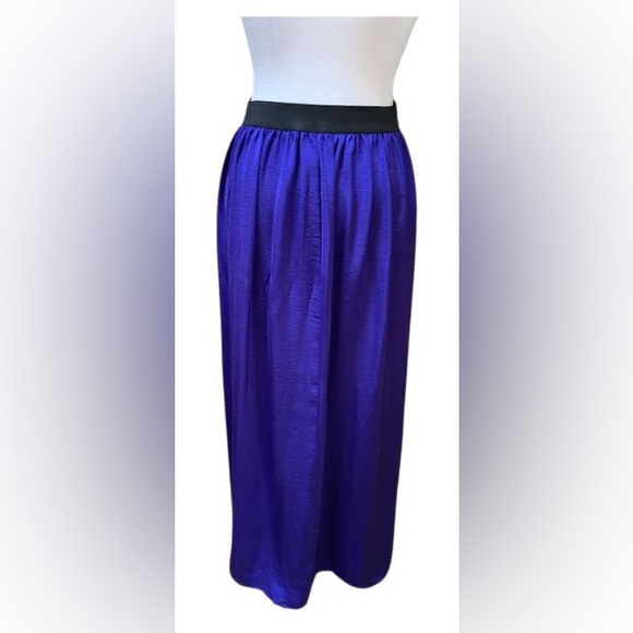 LAUNDRY BY SHELLI SEGAL Royal Purple Flowy Maxi Skirt Small - Picture 3 of 10